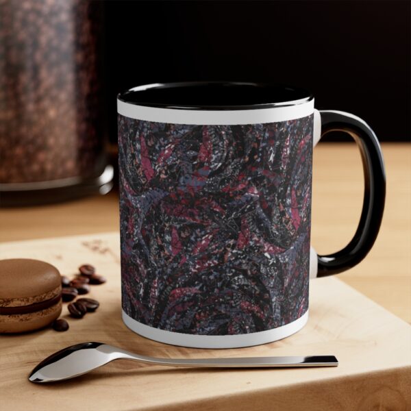 Coffee Mug-Pink/Black Feather Design-Nest Detail