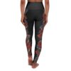 High Waisted Yoga Leggings-Black/Red Feather Print-Habitat Detail - Image 2