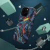 Phone Case-Impact Resistant-Blue Feather Design-Cambodia Detail - Image 19