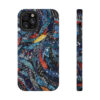 Phone Case-Impact Resistant-Blue Feather Design-Cambodia Detail - Image 24