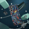 Phone Case-Impact Resistant-Blue Feather Design-Cambodia Detail - Image 7