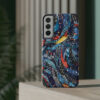 Phone Case-Impact Resistant-Blue Feather Design-Cambodia Detail - Image 8