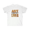 Unisex Tee-Art Saves Lives/Gold Feather Design-Turbulence Detail - Image 3