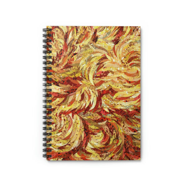 Spiral Notebook-Gold Feather Design-Turbulence Detail