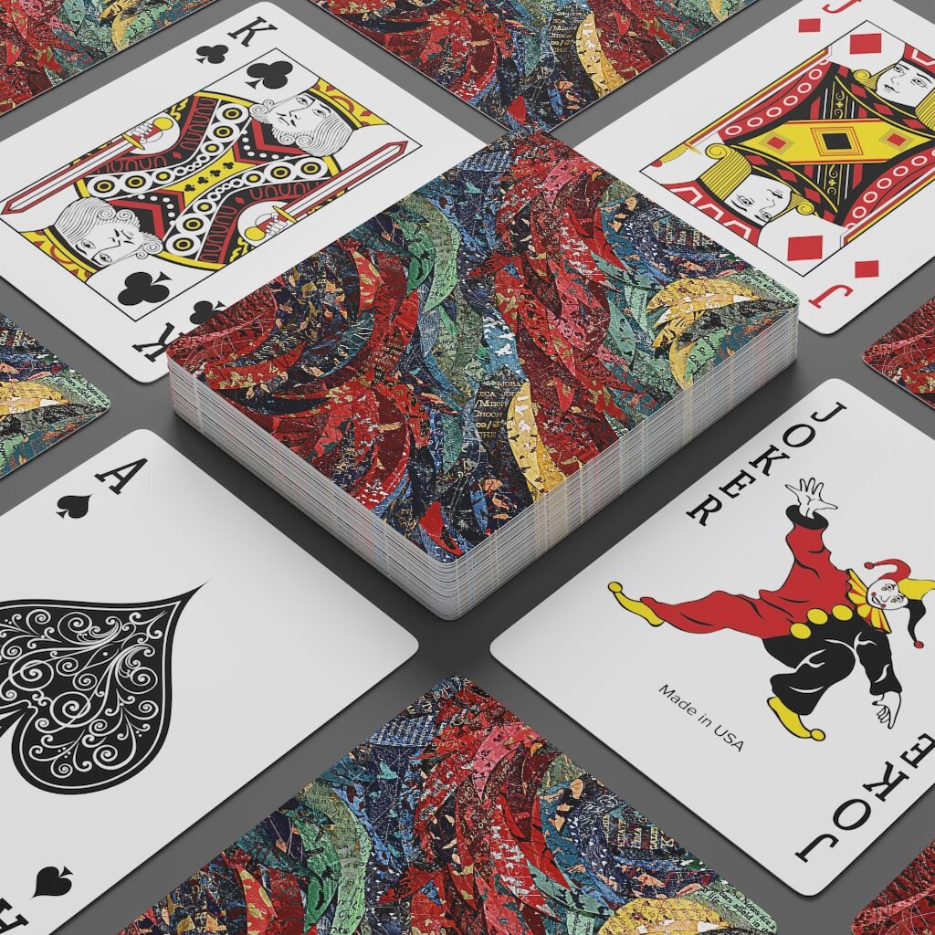 Playing Cards-Red Feather Design-Habitat Detail