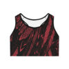 Racerback Sports Bra-Black/Coral Feather Print-Hand Drawn Detail