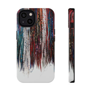 Phone Case-Impact Resistant-Colorful Feather Design-Ropa Pintada Detail