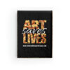 Hardcover Journal-Art Saves Lives-Black/Gold Feather Design-Turbulence Detail - Image 2