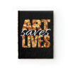 Hardcover Journal-Art Saves Lives-Black/Gold Feather Design-Turbulence Detail