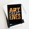 Hardcover Journal-Art Saves Lives-Black/Gold Feather Design-Turbulence Detail - Image 5