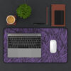 Desk Mat-Black/Lavender Feather Design-Hand Drawn Detail