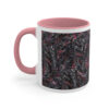 Coffee Mug-Pink/Black Feather Design-Nest Detail - Image 2