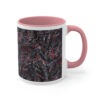 Coffee Mug-Pink/Black Feather Design-Nest Detail - Image 3
