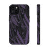 Phone Case-Impact Resistant-Black/Lavender Feather Design-Hand Drawn Detail - Image 4