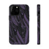 Phone Case-Impact Resistant-Black/Lavender Feather Design-Hand Drawn Detail - Image 10