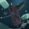 Phone Case-Impact Resistant-Black/Lavender Feather Design-Hand Drawn Detail - Image 42