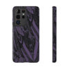 Phone Case-Impact Resistant-Black/Lavender Feather Design-Hand Drawn Detail - Image 43