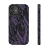 Phone Case-Impact Resistant-Black/Lavender Feather Design-Hand Drawn Detail - Image 13