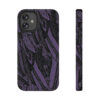 Phone Case-Impact Resistant-Black/Lavender Feather Design-Hand Drawn Detail - Image 15