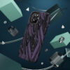 Phone Case-Impact Resistant-Black/Lavender Feather Design-Hand Drawn Detail - Image 20