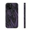 Phone Case-Impact Resistant-Black/Lavender Feather Design-Hand Drawn Detail - Image 19