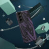Phone Case-Impact Resistant-Black/Lavender Feather Design-Hand Drawn Detail - Image 28