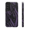 Phone Case-Impact Resistant-Black/Lavender Feather Design-Hand Drawn Detail - Image 27