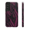Phone Case-Impact Resistant-Black/Burgundy Feather Design-Hand Drawn Detail - Image 27