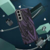 Phone Case-Impact Resistant-Black/Lavender Feather Design-Hand Drawn Detail - Image 32