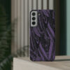Phone Case-Impact Resistant-Black/Lavender Feather Design-Hand Drawn Detail - Image 33