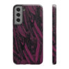 Phone Case-Impact Resistant-Black/Burgundy Feather Design-Hand Drawn Detail - Image 31