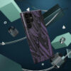 Phone Case-Impact Resistant-Black/Lavender Feather Design-Hand Drawn Detail - Image 36