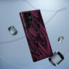 Phone Case-Impact Resistant-Black/Burgundy Feather Design-Hand Drawn Detail - Image 38