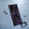 Phone Case-Impact Resistant-Black/Lavender Feather Design-Hand Drawn Detail - Image 38