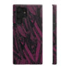 Phone Case-Impact Resistant-Black/Burgundy Feather Design-Hand Drawn Detail - Image 35