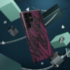 Phone Case-Impact Resistant-Black/Burgundy Feather Design-Hand Drawn Detail - Image 36