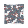Chiffon Scarf-Blue/Red Feather Design-Missing Detail - Image 4