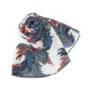 Chiffon Scarf-Blue/Red Feather Design-Missing Detail - Image 5