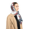 Chiffon Scarf-Blue/Red Feather Design-Missing Detail - Image 6