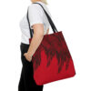 Tote Bag-Red/Black Feather Design-Hand Drawn Detail - Image 9