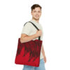 Tote Bag-Red/Black Feather Design-Hand Drawn Detail - Image 12