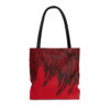 Tote Bag-Red/Black Feather Design-Hand Drawn Detail - Image 2