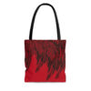 Tote Bag-Red/Black Feather Design-Hand Drawn Detail - Image 5