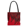 Tote Bag-Red/Black Feather Design-Hand Drawn Detail - Image 6