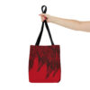 Tote Bag-Red/Black Feather Design-Hand Drawn Detail - Image 7