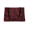 Weekender Tote Bag-Black/Coral Feather Design-Hand Drawn Detail - Image 3