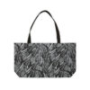 Weekender Tote Bag-Black/White Feather Design-Hand Drawn Detail