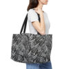 Weekender Tote Bag-Black/White Feather Design-Hand Drawn Detail - Image 6