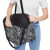 Weekender Tote Bag-Black/White Feather Design-Hand Drawn Detail - Image 7