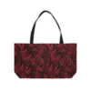 Weekender Tote Bag-Black/Coral Feather Design-Hand Drawn Detail - Image 2